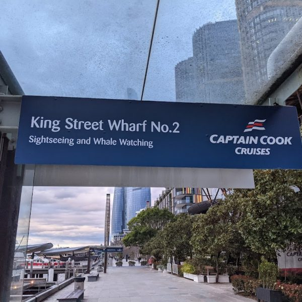 King Street Wharf No. 2 Captain Cook Cruises sign